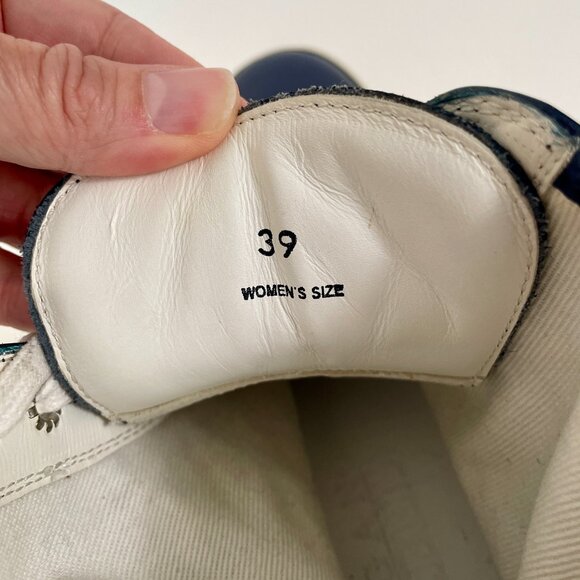 Women's Hogan Rebel R182 High Top Sneakers, Navy Blue Leather/Suede, Size 39 - Picture 9 of 14